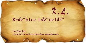 Kránicz László névjegykártya