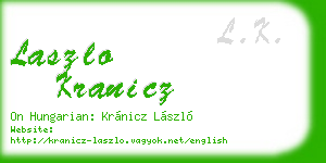 laszlo kranicz business card