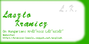 laszlo kranicz business card